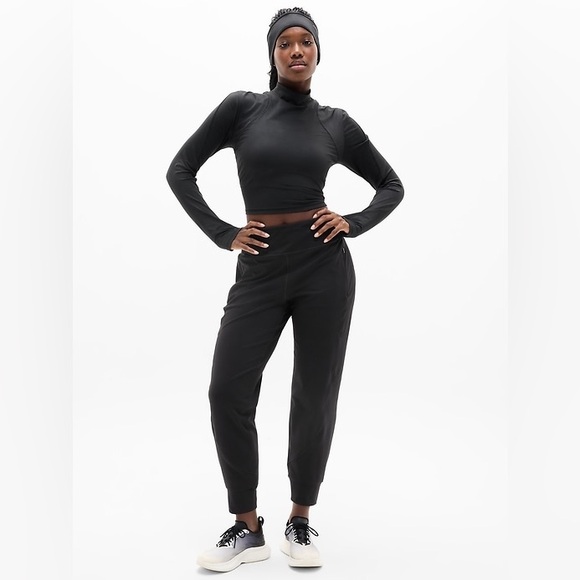 Athleta Rainier Mid-Rise Joggers in Black - Picture 2 of 9